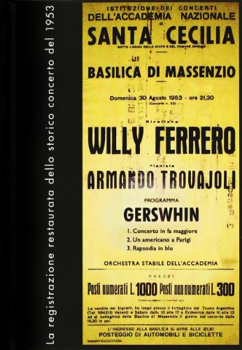 Yellow concert program cover featuring "Gershwin" and pianist Willy Ferrero.