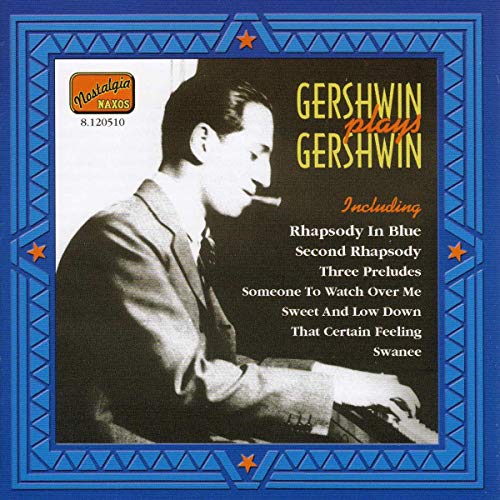 CD cover featuring a portrait of George Gershwin at a piano.