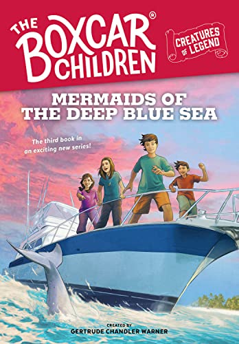 Book cover: children on a boat with a whale and mermaid tail.