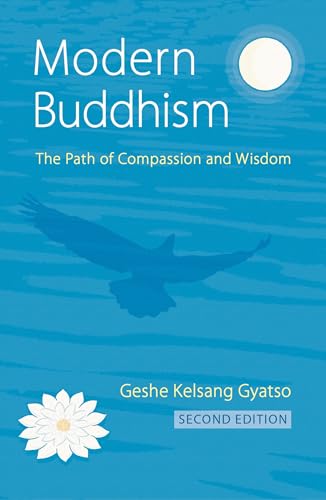Book cover: "Modern Buddhism" with bird, lotus, and moon imagery.