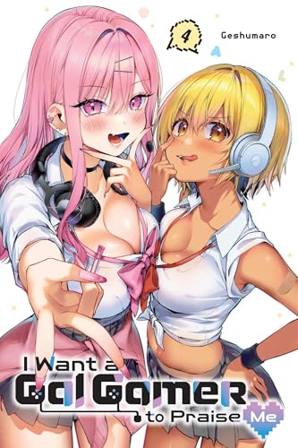 Manga cover with two young women, one pointing, both with gaming headsets.
