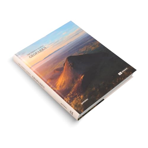 Book cover displaying a mountainous landscape, titled "Geoparks.