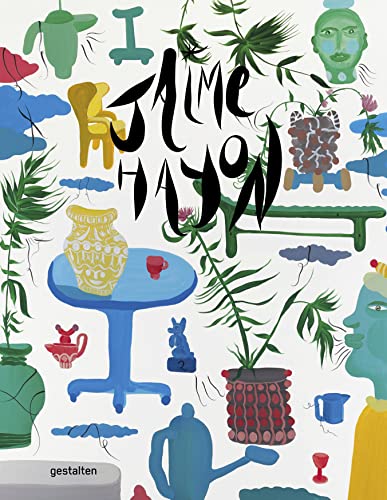 Book cover featuring whimsical illustrations of furniture, plants, and faces with large black text.