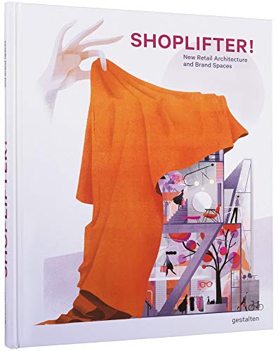 Book cover with illustrated hand, orange fabric, and building interior.