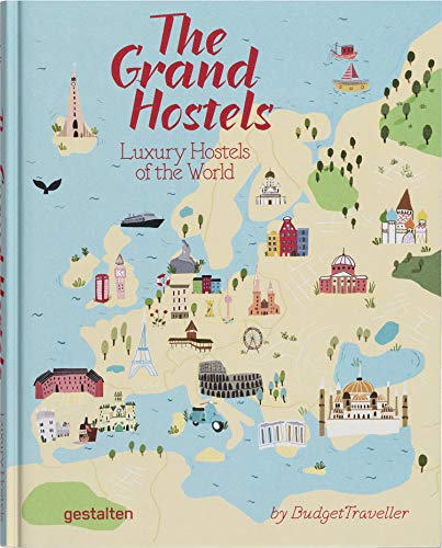 Book cover depicting a world map illustrated with landmark buildings.