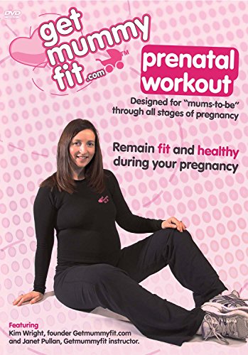 DVD cover: pregnant woman in workout clothes, pink polka dot background.
