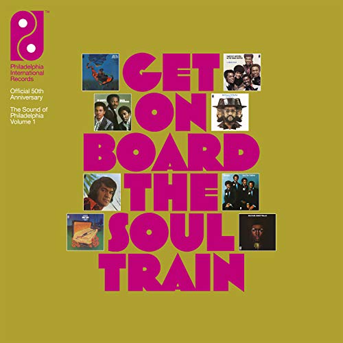 CD cover for "Get On Board The Soul Train" with album art collage.