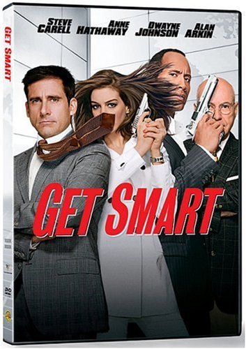 DVD cover featuring Steve Carell, Anne Hathaway, Dwayne Johnson, and Alan Arkin with guns.