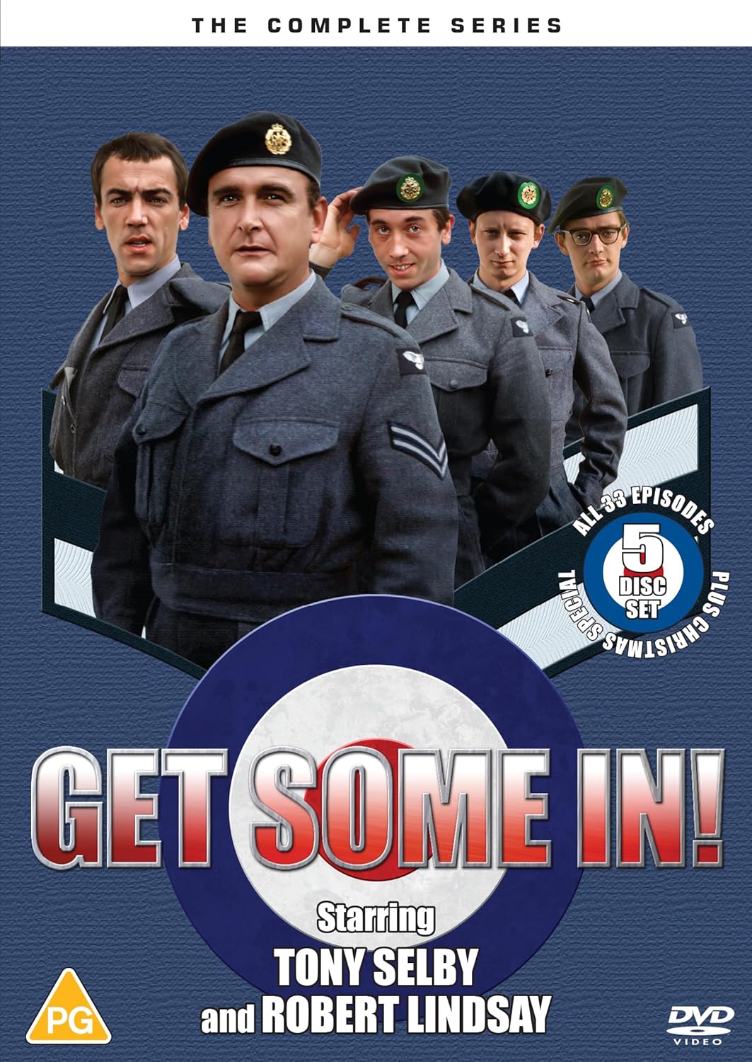 DVD cover for "Get Some In!" featuring four men in military uniforms.