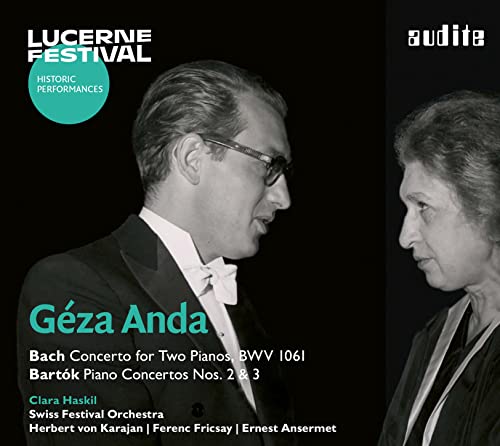 CD cover featuring portraits of Geza Anda and Clara Haskil, with text details.