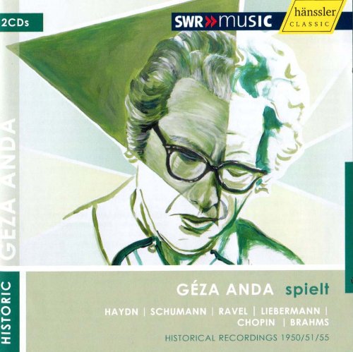 CD cover featuring a green-toned drawing of a man wearing glasses.