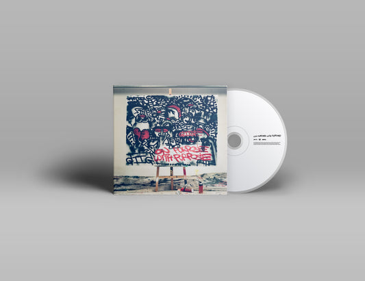 CD case with graffiti-style artwork and a silver compact disc.