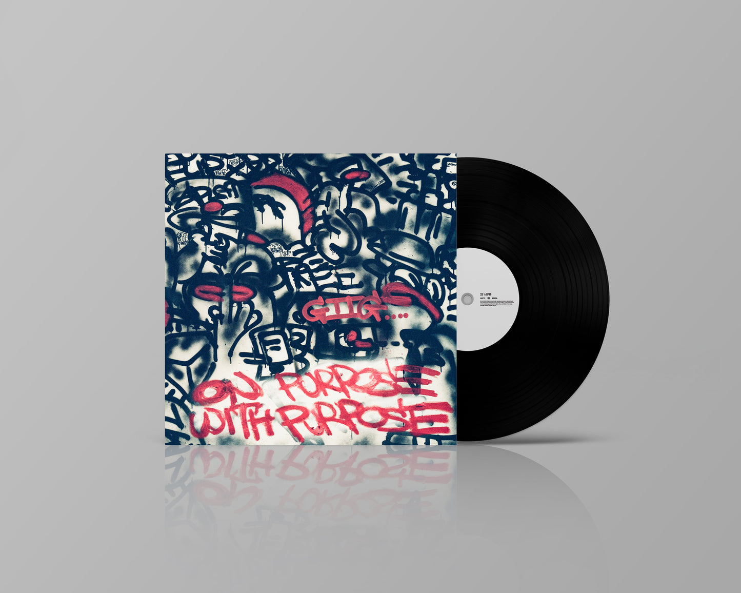 Ghetts vinyl record with graffiti-style cover art and a black disc.