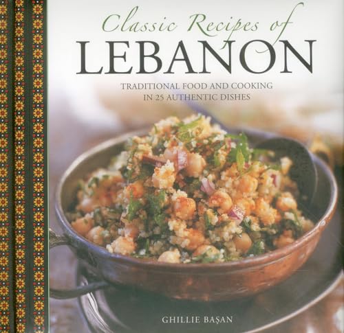 Cookbook cover, “Classic Recipes of Lebanon,” featuring a dish of tabbouleh.