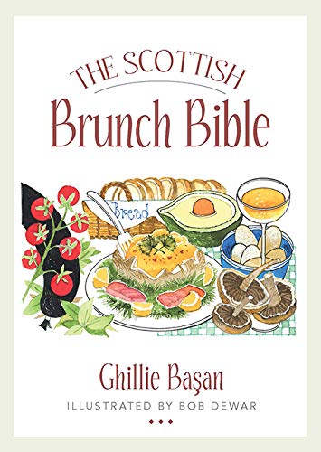 Book cover: “The Scottish Brunch Bible” with illustrated brunch foods.