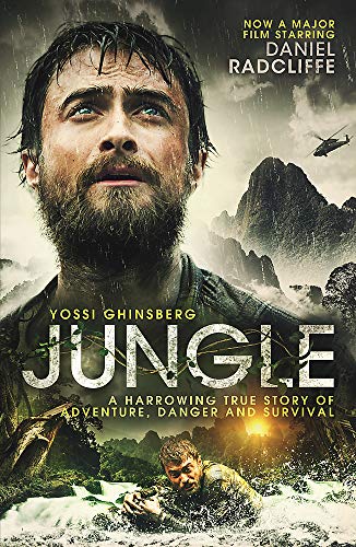 Book cover featuring Daniel Radcliffe as Yossi Ghinsberg in "Jungle".