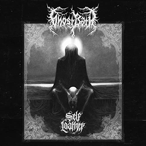 Dark album cover featuring a cloaked figure with a halo and skull.