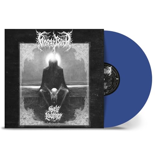 Ghost Bath Self Loather vinyl record cover featuring a dark figure and blue disc.