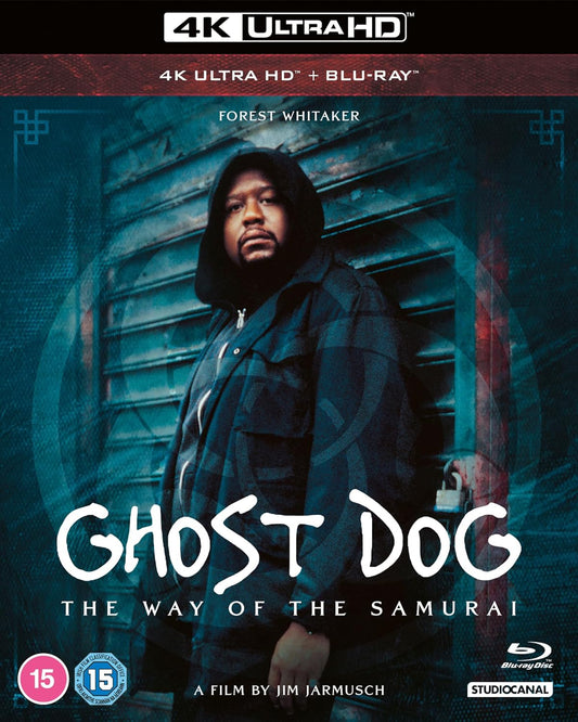 Forest Whitaker in a hooded jacket on the Ghost Dog movie cover art.