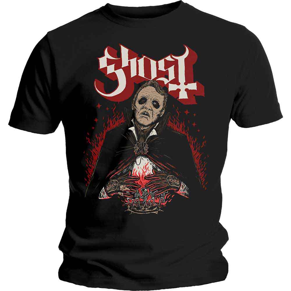 Black Ghost T-shirt with a red and white graphic of a figure.