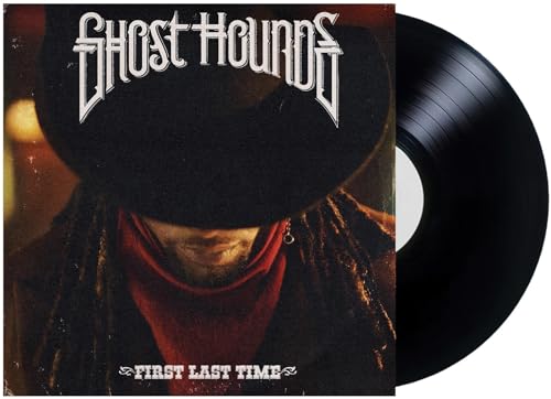Ghost Hounds album cover with a man in a hat and vinyl record.