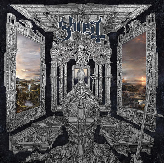Album cover featuring a skeletal figure in papal robes against a dark, ornate background.
