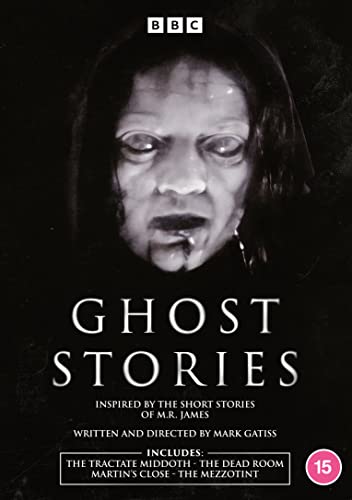 DVD cover for “Ghost Stories” featuring a ghostly, distressed woman’s face.