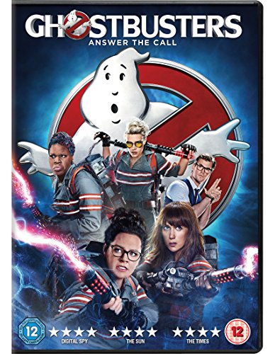 DVD cover for Ghostbusters featuring the four main characters and a large ghost logo.