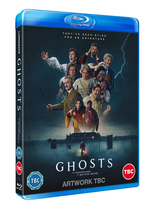 Ghosts" Blu-ray cover featuring a group of ghostly figures and a woman.