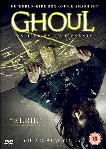 DVD cover art for Ghoul showing a person's hands on a Ouija board.