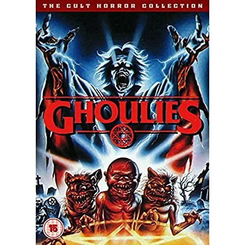 Ghoulies" DVD cover: demonic figures, graveyard, and red title text.