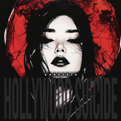 CD cover with a pale face framed by black hair and red cracks.