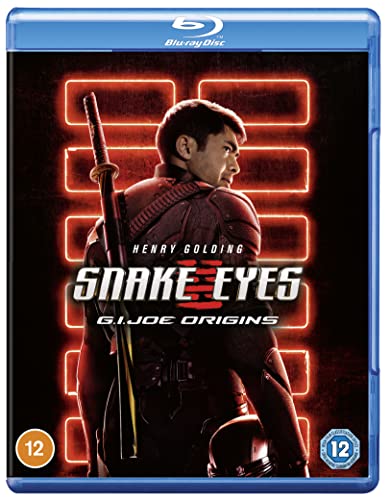 Snake Eyes: G.I. Joe Origins Blu-ray cover featuring a warrior with a sword.