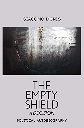 Book cover: abstract painting of a shield with a figure on top.