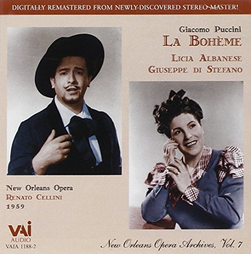 CD cover for Puccini’s La Bohème featuring portraits of opera singers.