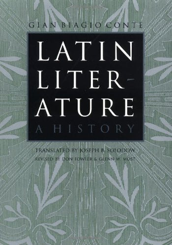 Book cover: "Latin Literature: A History" with a leafy pattern.