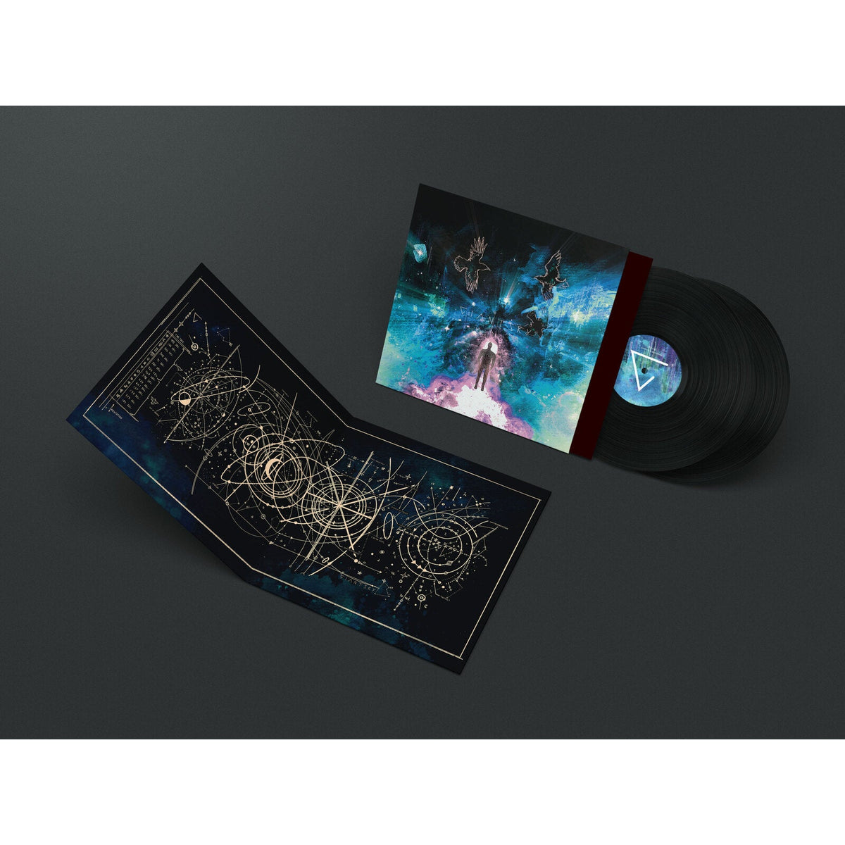 Giant Sky vinyl record with gatefold sleeve featuring celestial art and geometric diagrams.