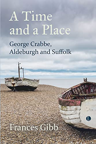 Book cover with old boats on a pebble beach under a cloudy sky.