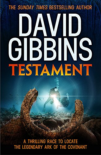 Book cover: "Testament" by David Gibbins, featuring a diver and shipwreck.