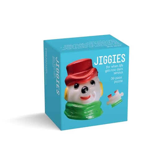 Blue puzzle box featuring a cartoon snowman with a red hat.