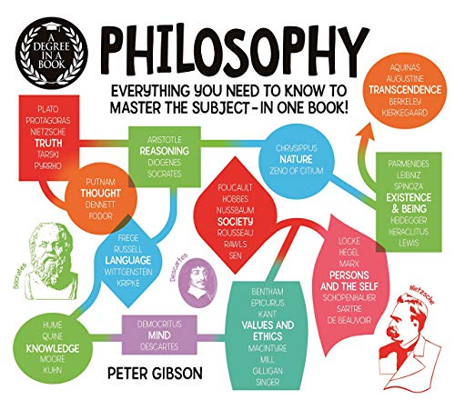 Cover of Philosophy: A Degree in a Book featuring a colorful conceptual flow chart.