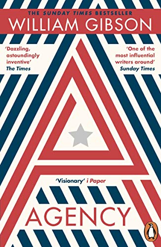 Book cover for Agency by William Gibson featuring a large red letter A design.