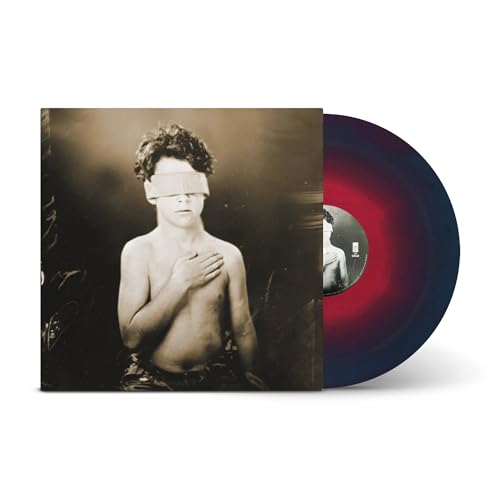 Vinyl record with album cover depicting a blindfolded young person.