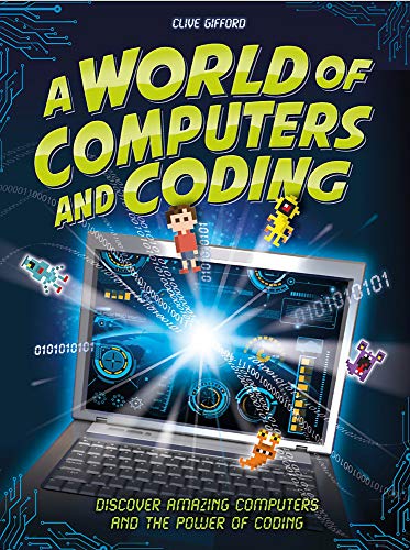 Book cover with laptop displaying pixelated characters and coding symbols.