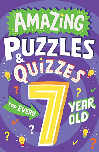 Colorful book cover with large yellow "7" and puzzle/quiz theme.
