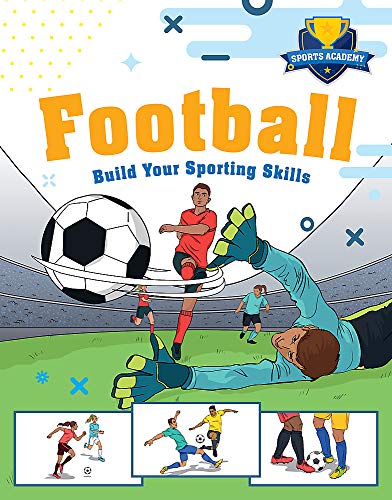 Book cover: "Football" with a soccer ball, player, and goalkeeper illustration.