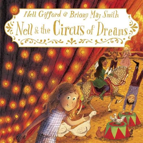 Book cover: children with animals under a circus tent of lights.