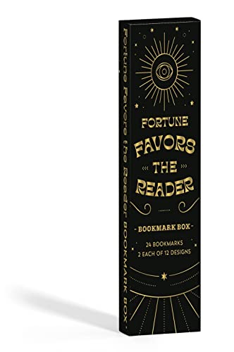 Tall black box with gold text and an eye illustration.