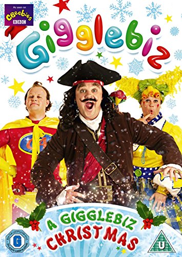 DVD cover for Gigglebiz A Gigglebiz Christmas featuring three costumed characters against snowy background.