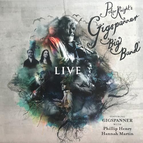 Gigspanner Big Band “Live” album cover with band members and artwork.